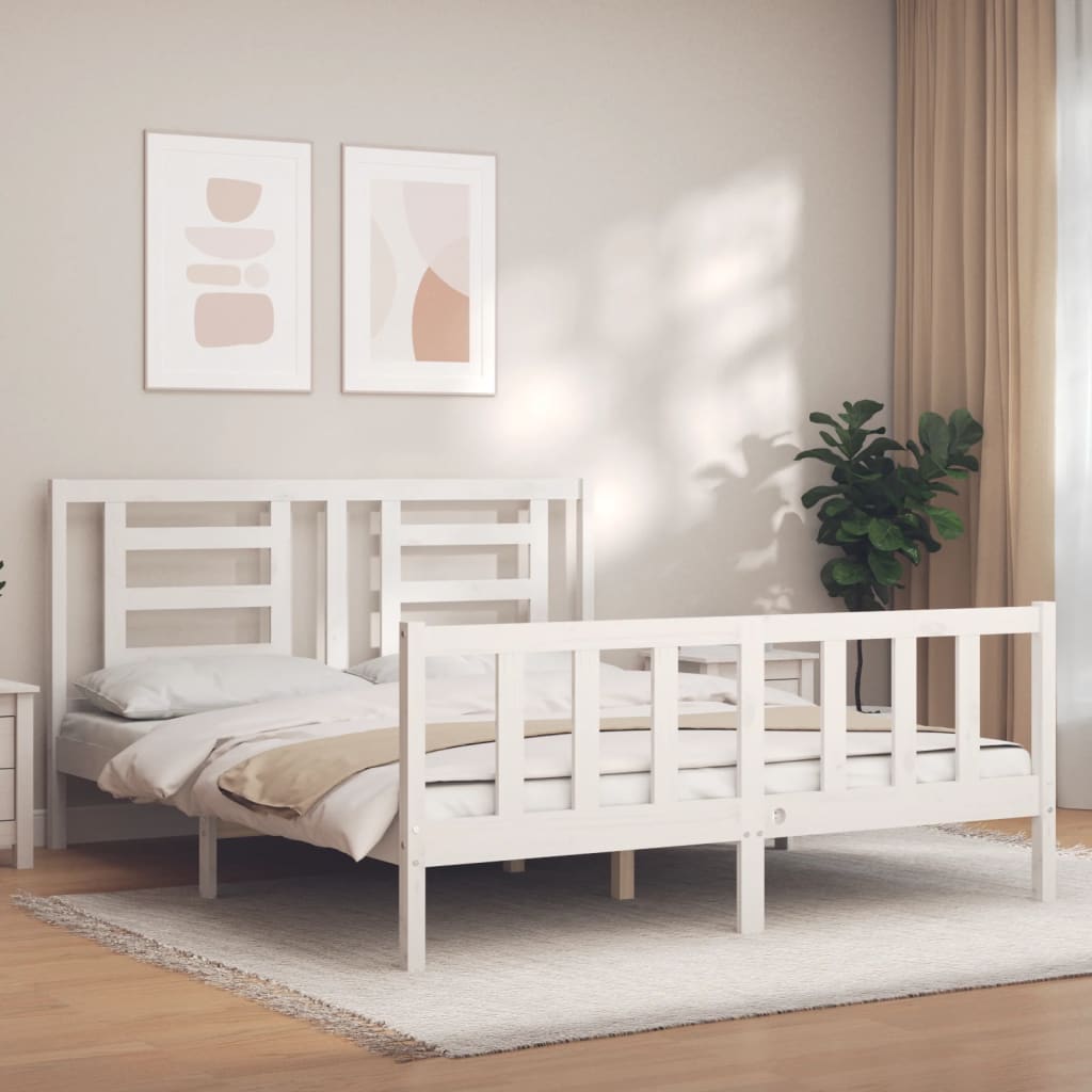 vidaXL Bed Frame without Mattress White 160x200 cm Solid Wood Pine