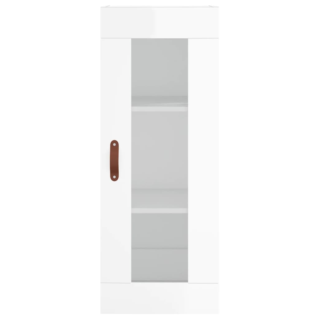 vidaXL Highboard High Gloss White 34.5x34x180 cm Engineered Wood