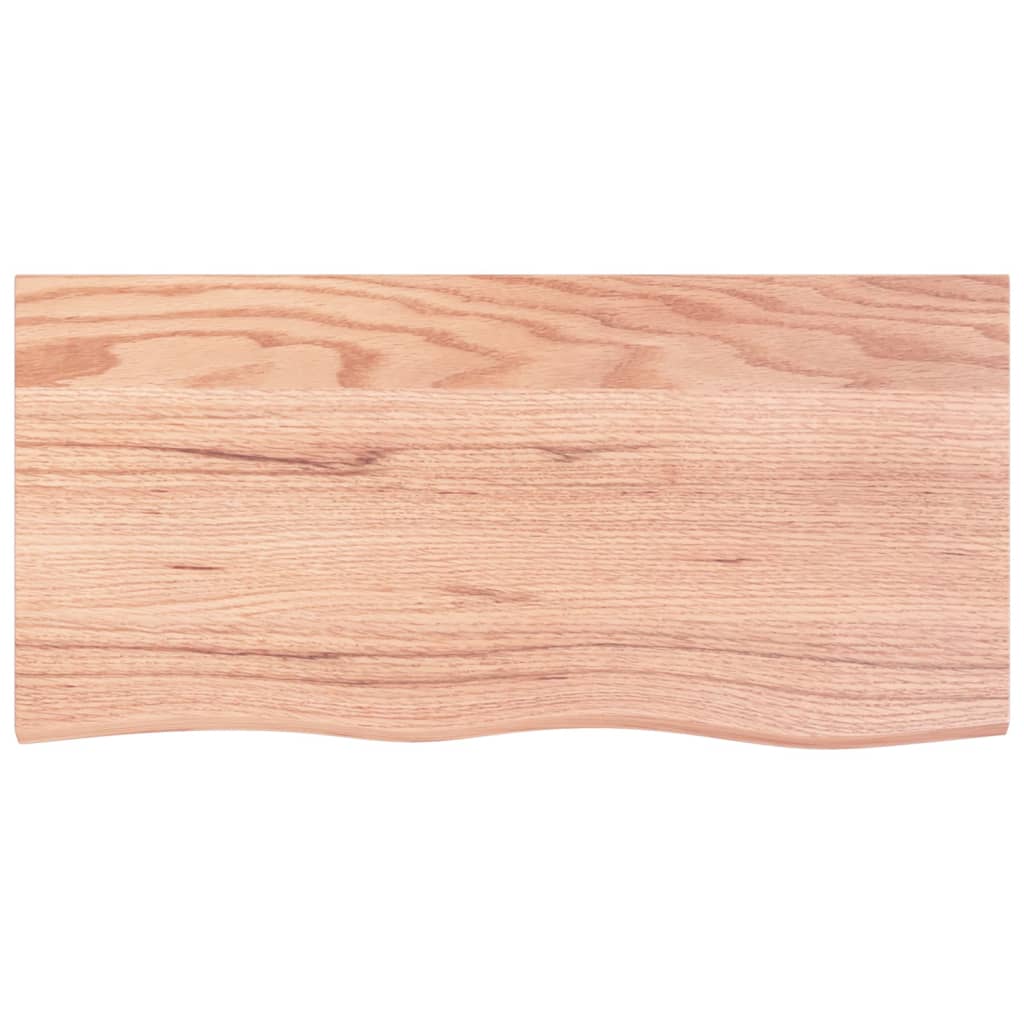 vidaXL Wall Shelf Light Brown 100x50x(2-6) cm Treated Solid Wood Oak