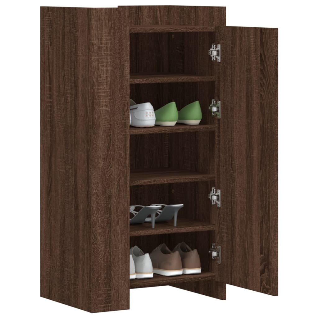 vidaXL Shoe Cabinet Brown Oak 52x37.5x100 cm Engineered Wood