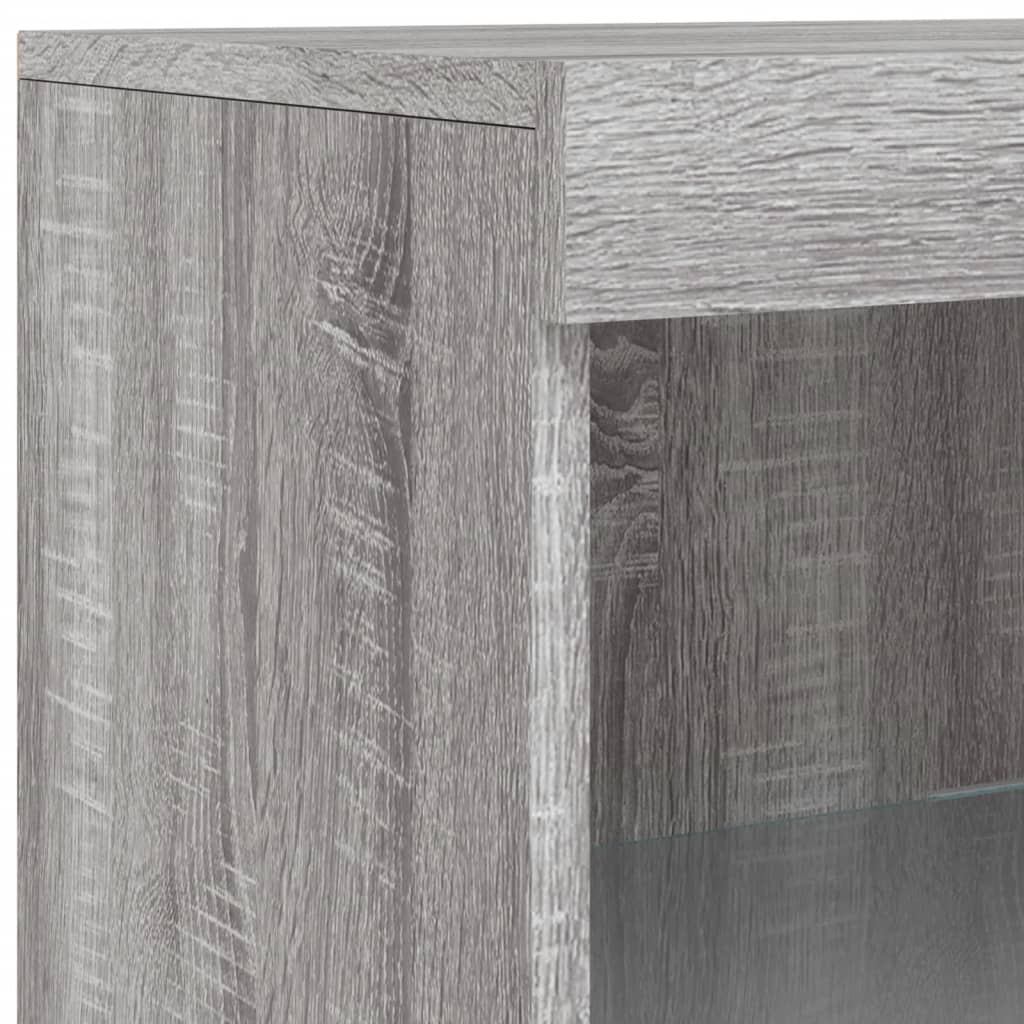 vidaXL Sideboard with LED Lights Grey Sonoma 283x37x100 cm