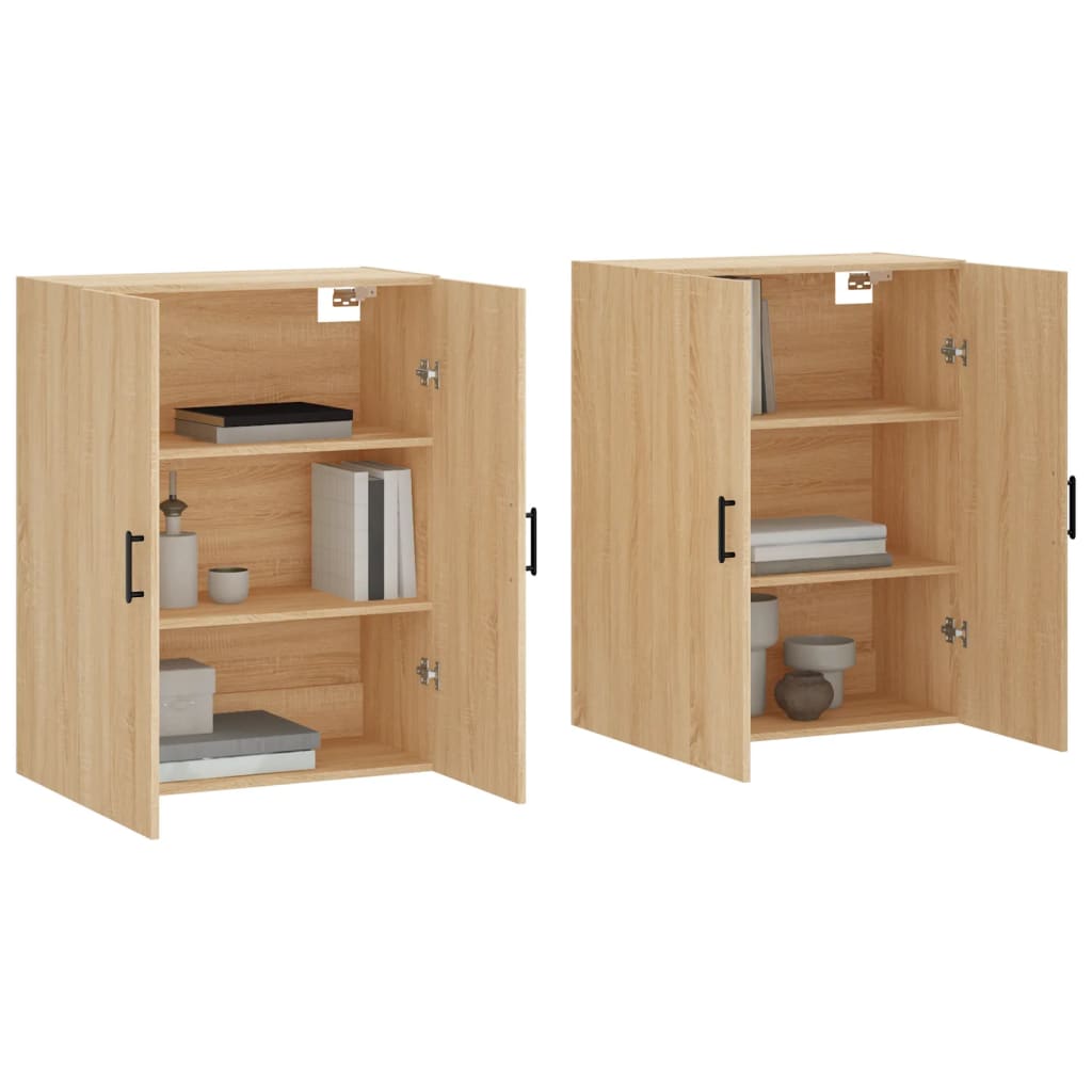 vidaXL Wall Mounted Cabinets 2 pcs Sonoma Oak 69.5x34x90 cm