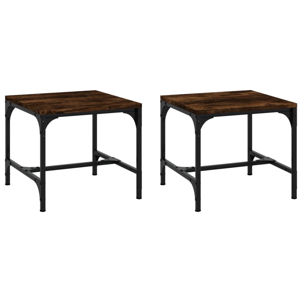 vidaXL Side Tables 2 pcs Smoked Oak 40x40x35 cm Engineered Wood