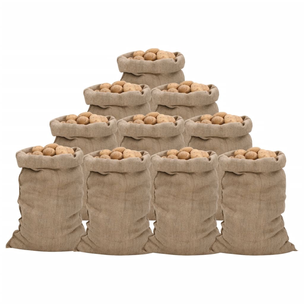 vidaXL Jute Sacks 10 pcs 60x105 cm 100% Jute 340 gsm