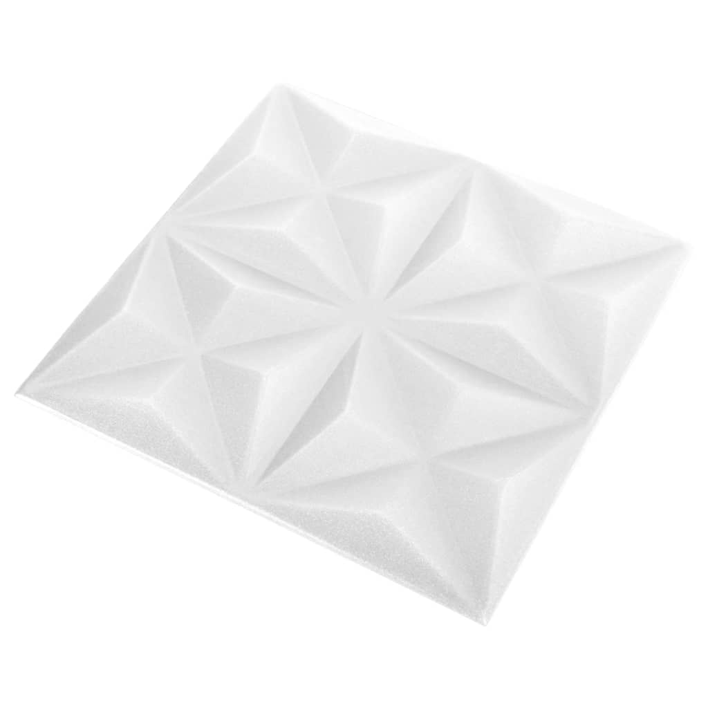 vidaXL 3D Wall Panels 48 pcs 50x50 cm Origami White 12 m²