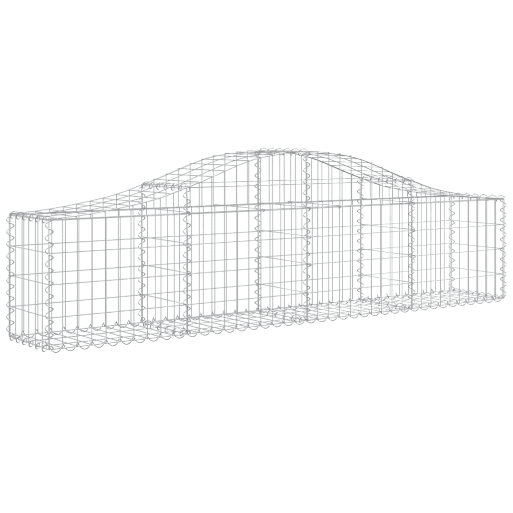 vidaXL Arched Gabion Baskets 12 pcs 200x30x40/60 cm Galvanised Iron