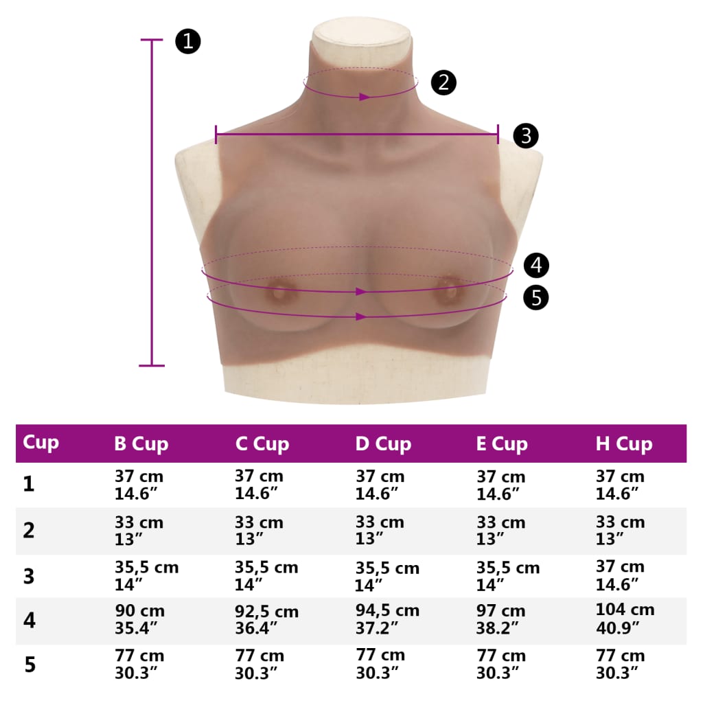 vidaXL Silicone Breastplate Tan B Cup