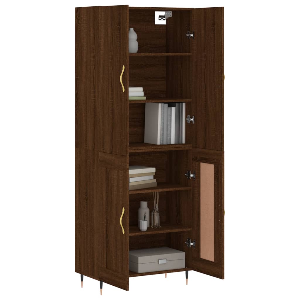 vidaXL Highboard Brown Oak 69.5x34x180 cm Engineered Wood