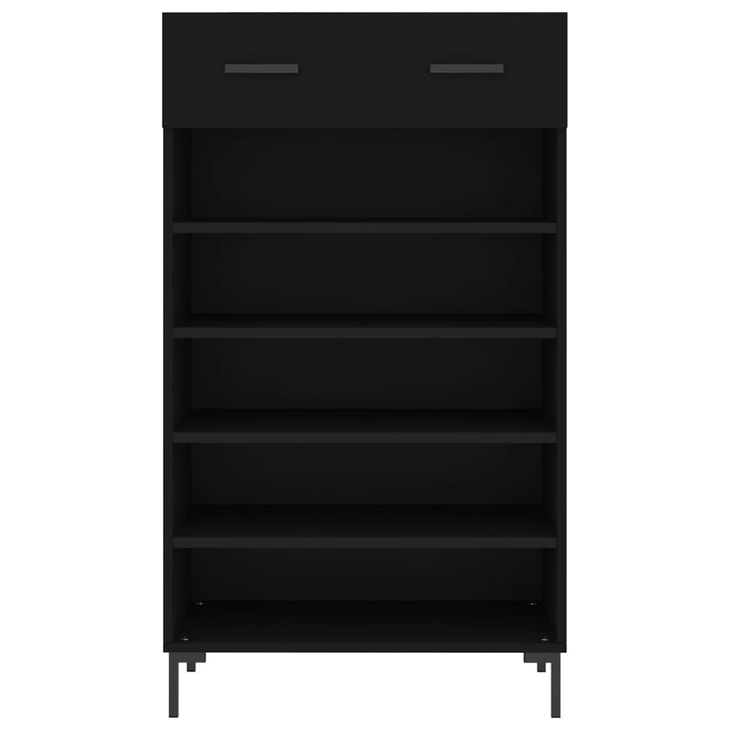 vidaXL Shoe Cabinet Black 60x35x105 cm Engineered Wood