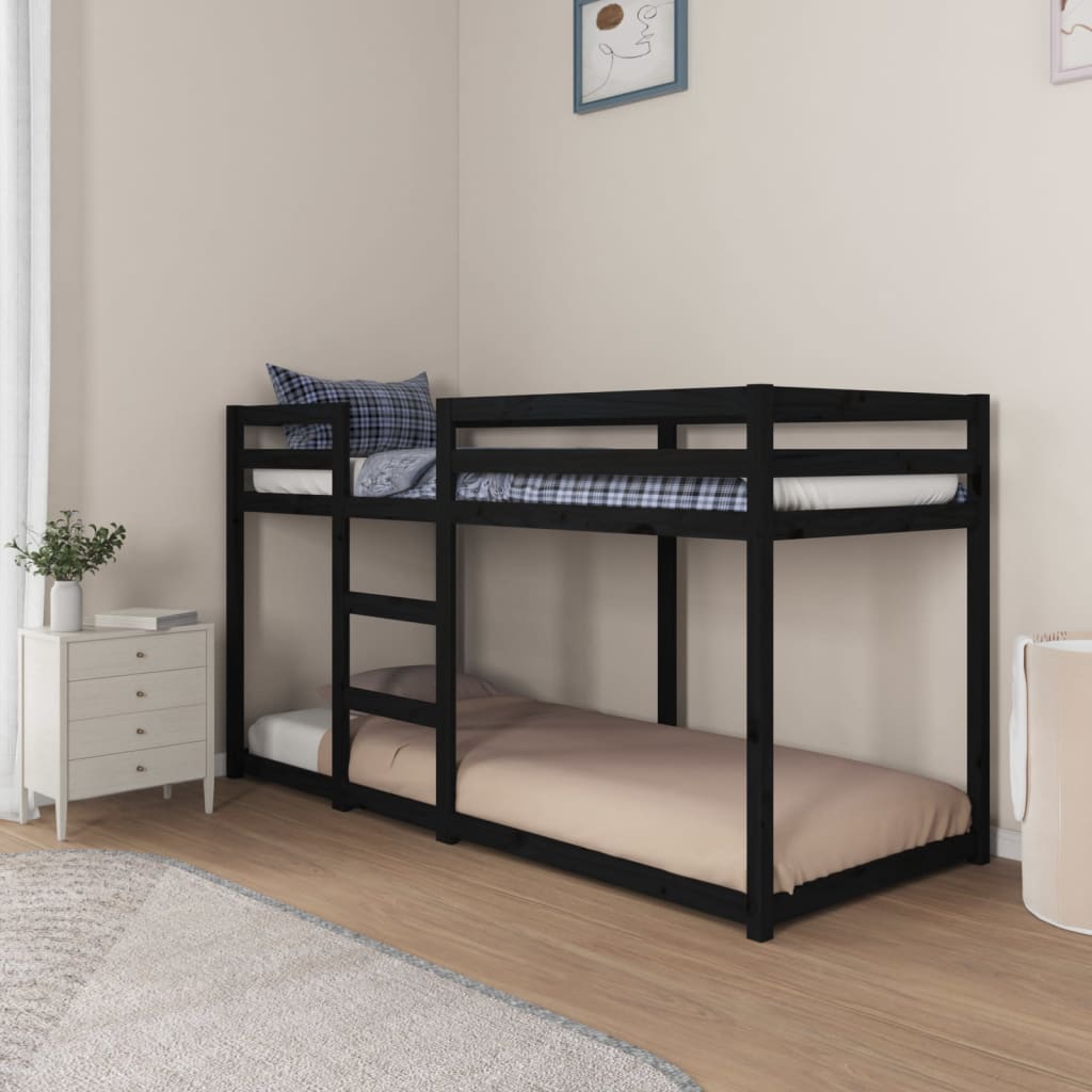 vidaXL Bunk Bed without Mattress Black 80x200 cm Solid Wood Pine