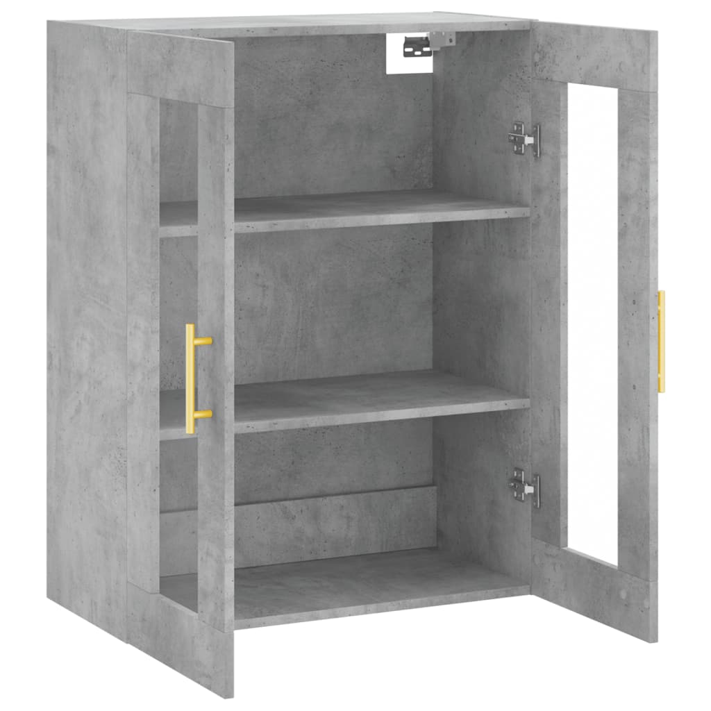 vidaXL Wall Mounted Cabinet Concrete Grey 69.5x34x90 cm