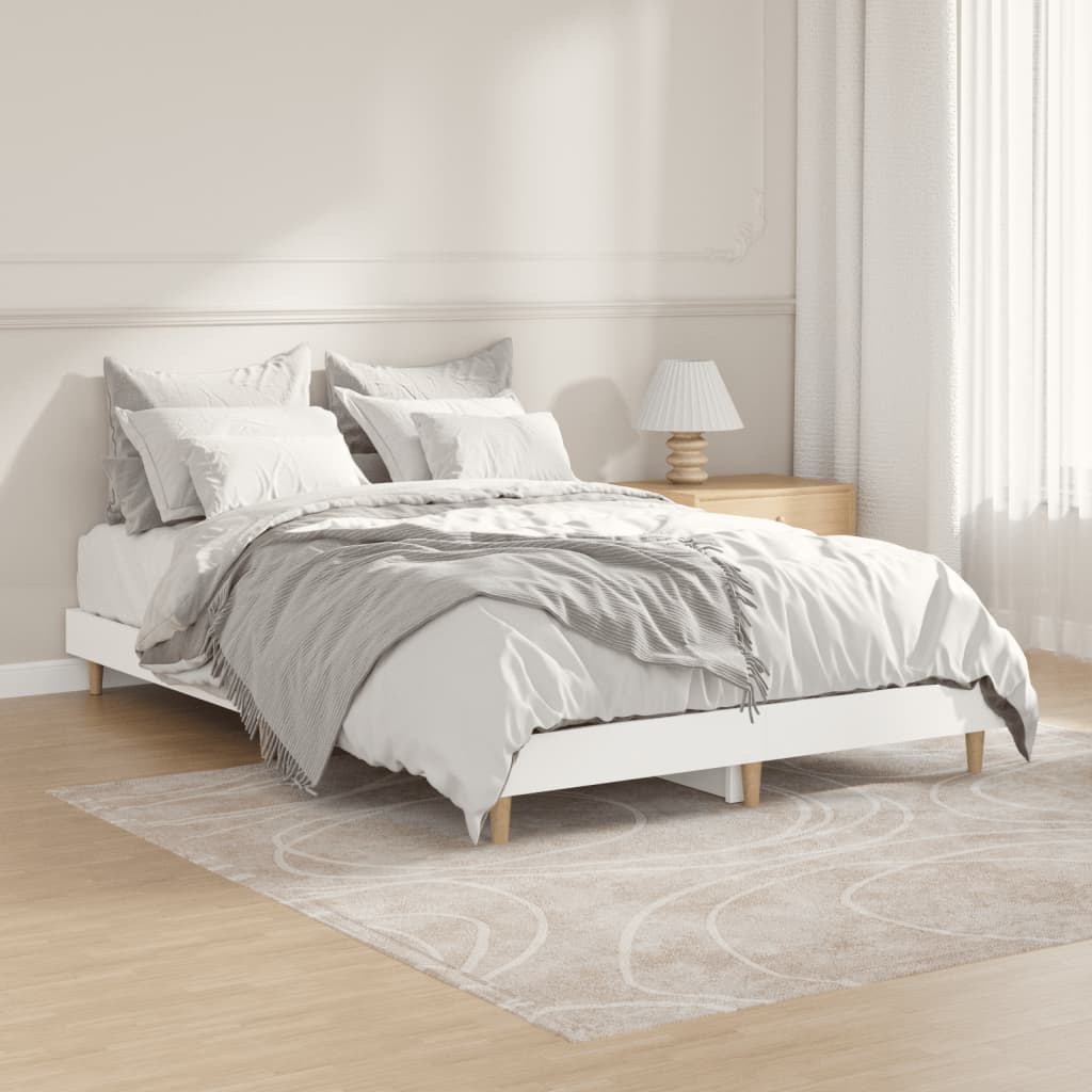 vidaXL Bed Frame without Mattress White 120x190 cm Small Double Engineered Wood