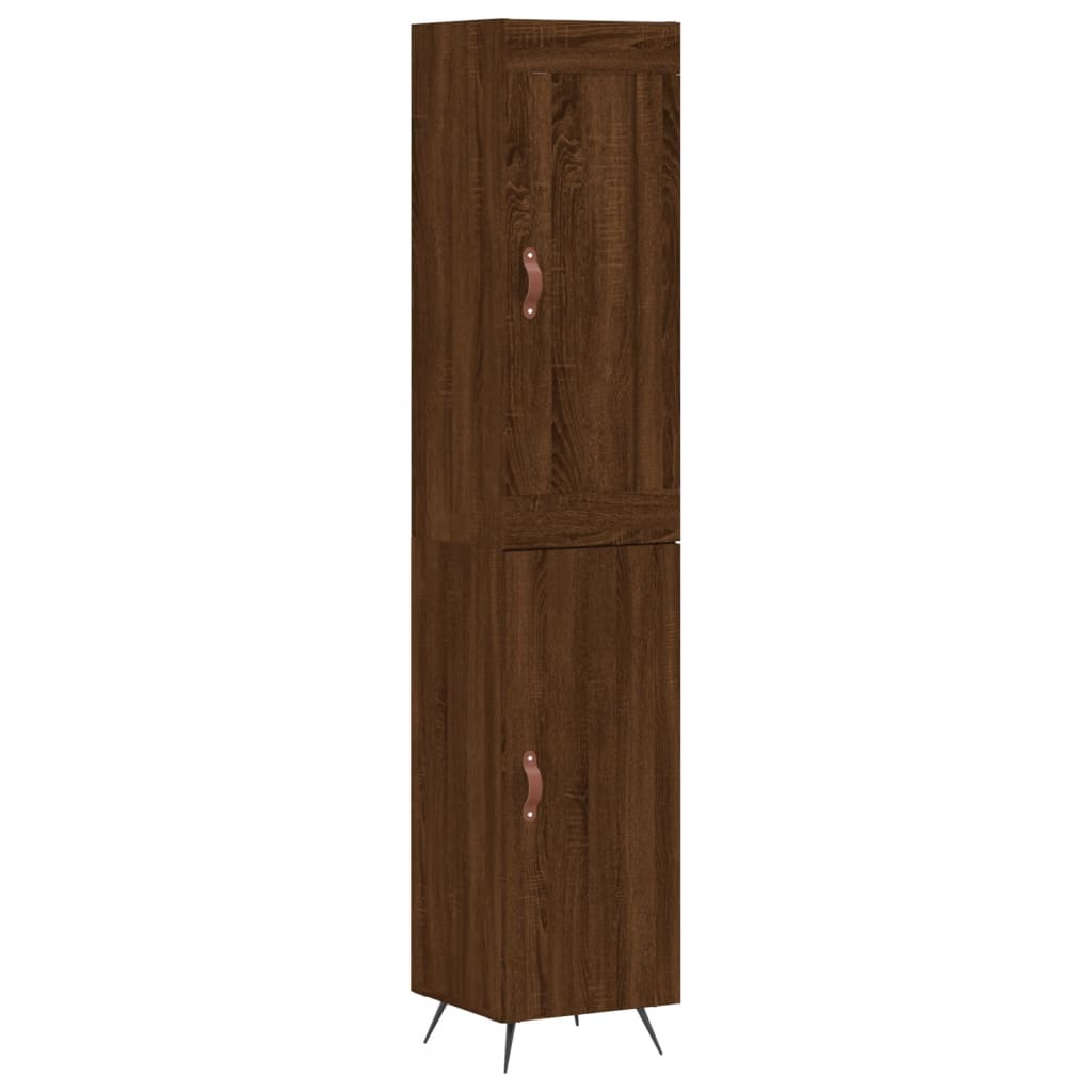 vidaXL Highboard Brown Oak 34.5x34x180 cm Engineered Wood