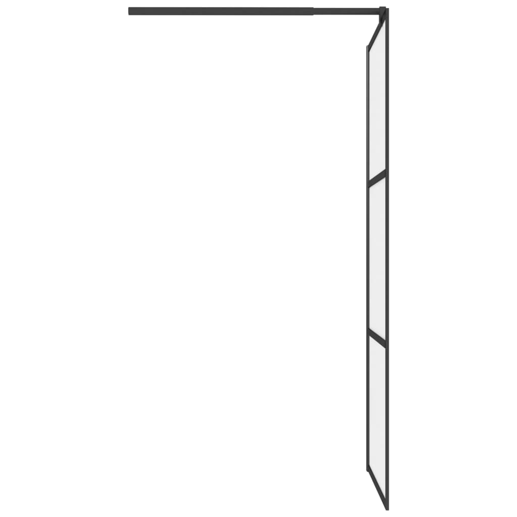 vidaXL Walk-in Shower Wall 90x195 cm Frosted ESG Glass Black