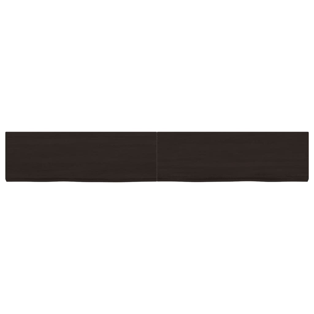 vidaXL Wall Shelf Dark Brown 180x30x(2-4) cm Treated Solid Wood Oak