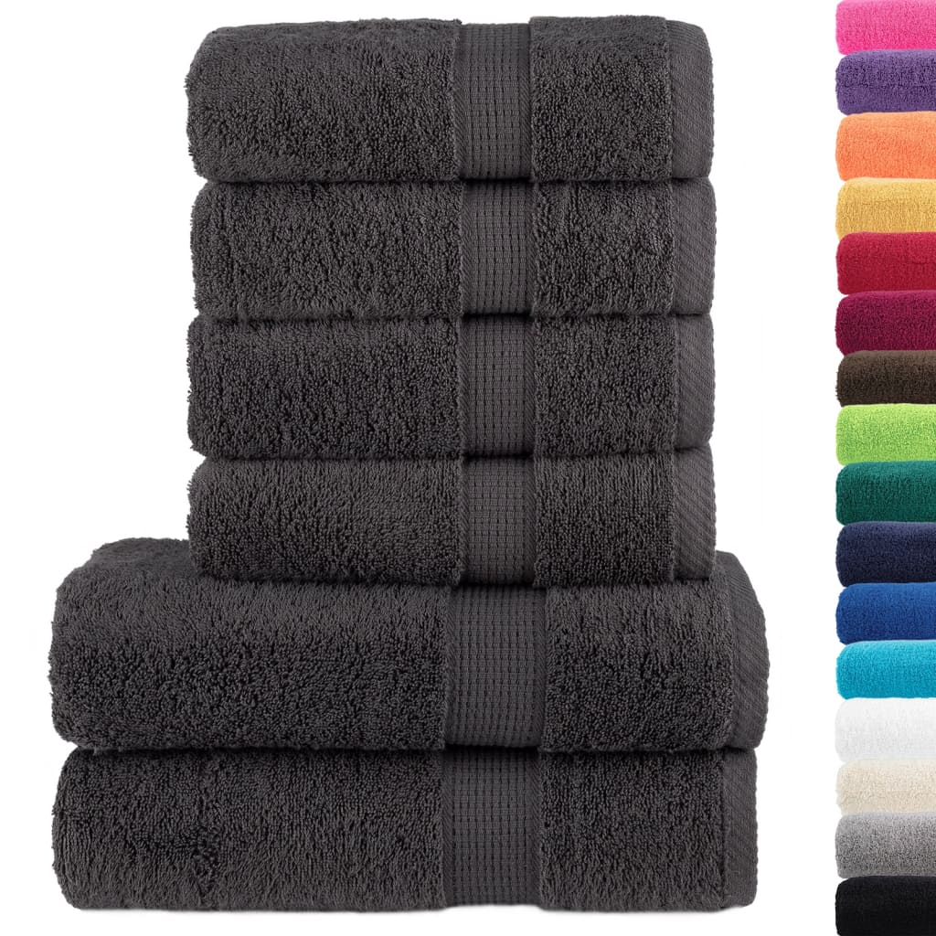 vidaXL 6 Piece Premium Towel Set SOLUND Anthracite 600 gsm