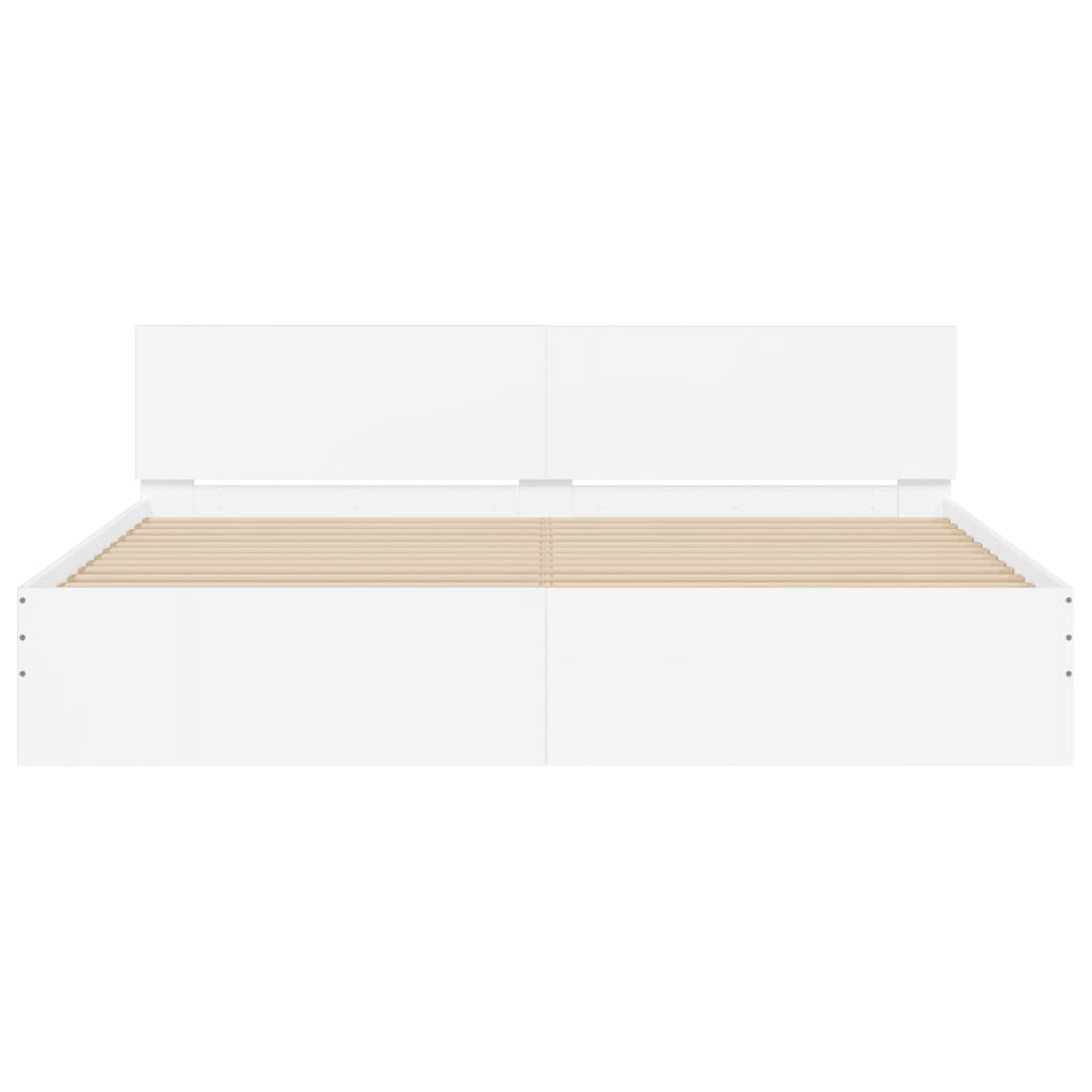 vidaXL Bed Frame without Mattress White 200x200 cm