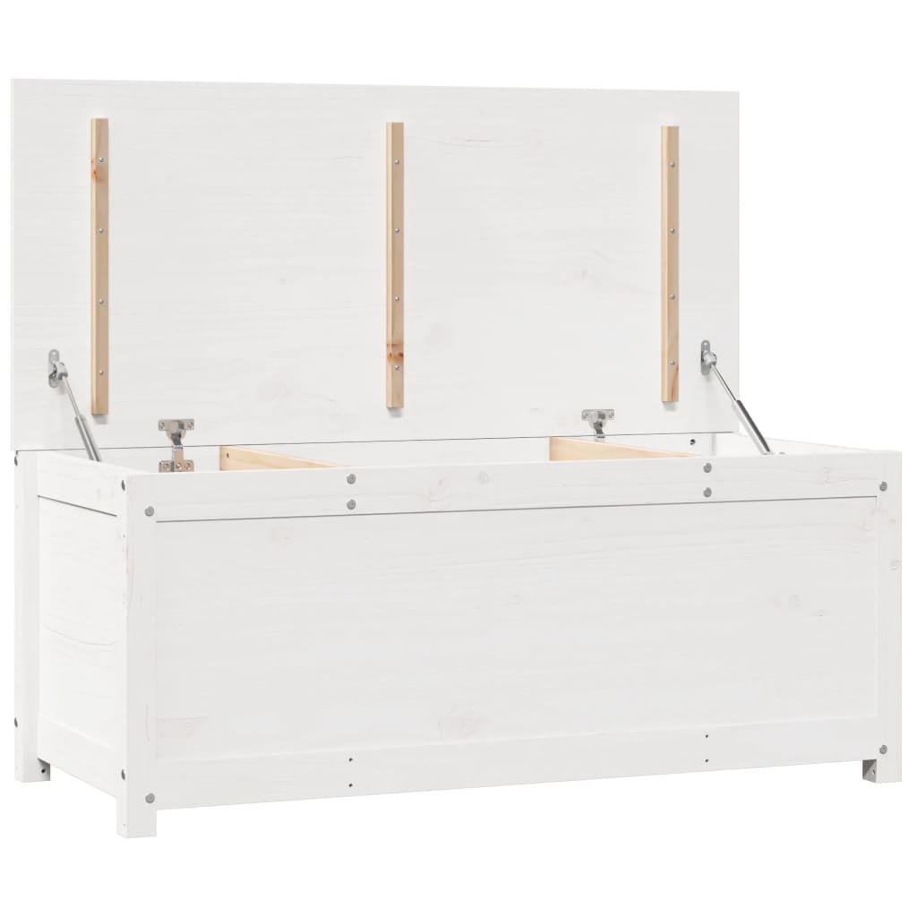 vidaXL Storage Box White 110x50x45.5 cm Solid Wood Pine