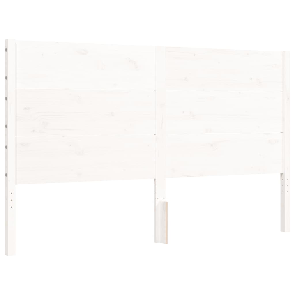 vidaXL Bed Frame without Mattress White King Size Solid Wood Pine