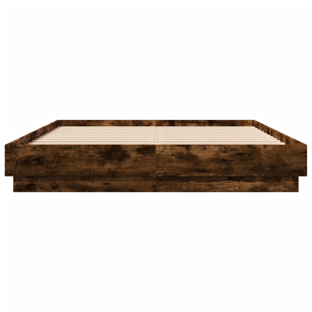 vidaXL Bed Frame without Mattress Smoked Oak 160x200 cm