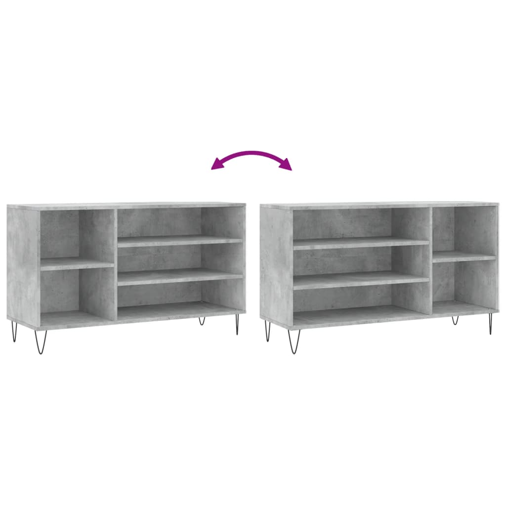 vidaXL Shoe Cabinet Concrete Grey 102x36x60 cm Engineered Wood