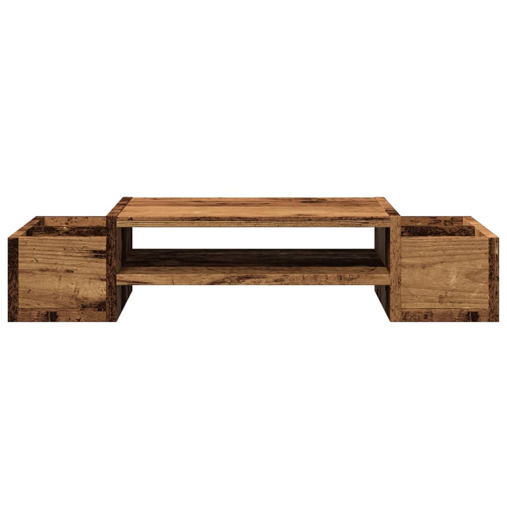 vidaXL Monitor Stand with Storage Old Wood 70x27x15 cm Engineered Wood