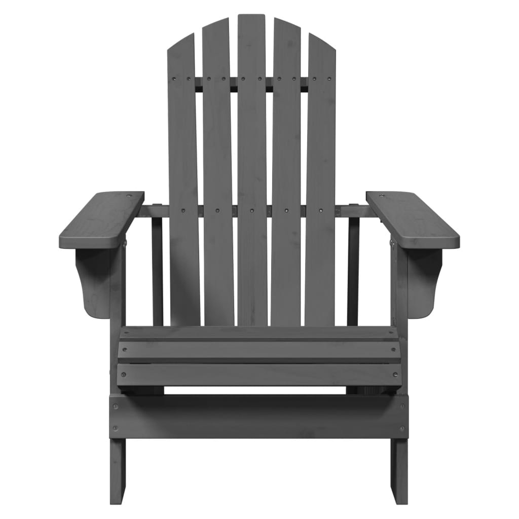 vidaXL Adirondack Chair Grey 69x85x90.5 cm Solid Wood Fir