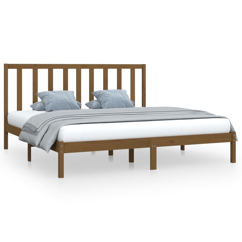 vidaXL Bed Frame without Mattress Honey Brown Solid Wood Pine 200x200 cm