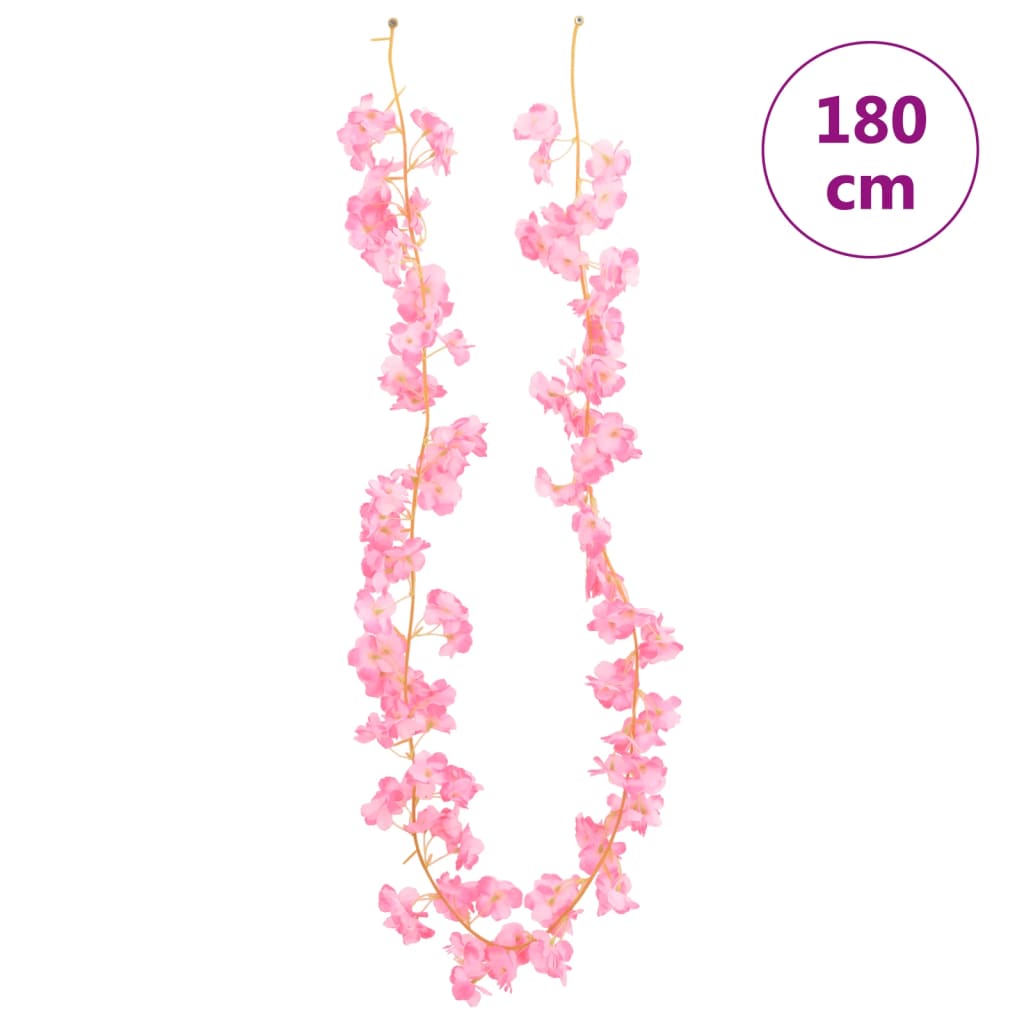 vidaXL Christmas Flower Garlands 6 pcs Dark Pink 180 cm