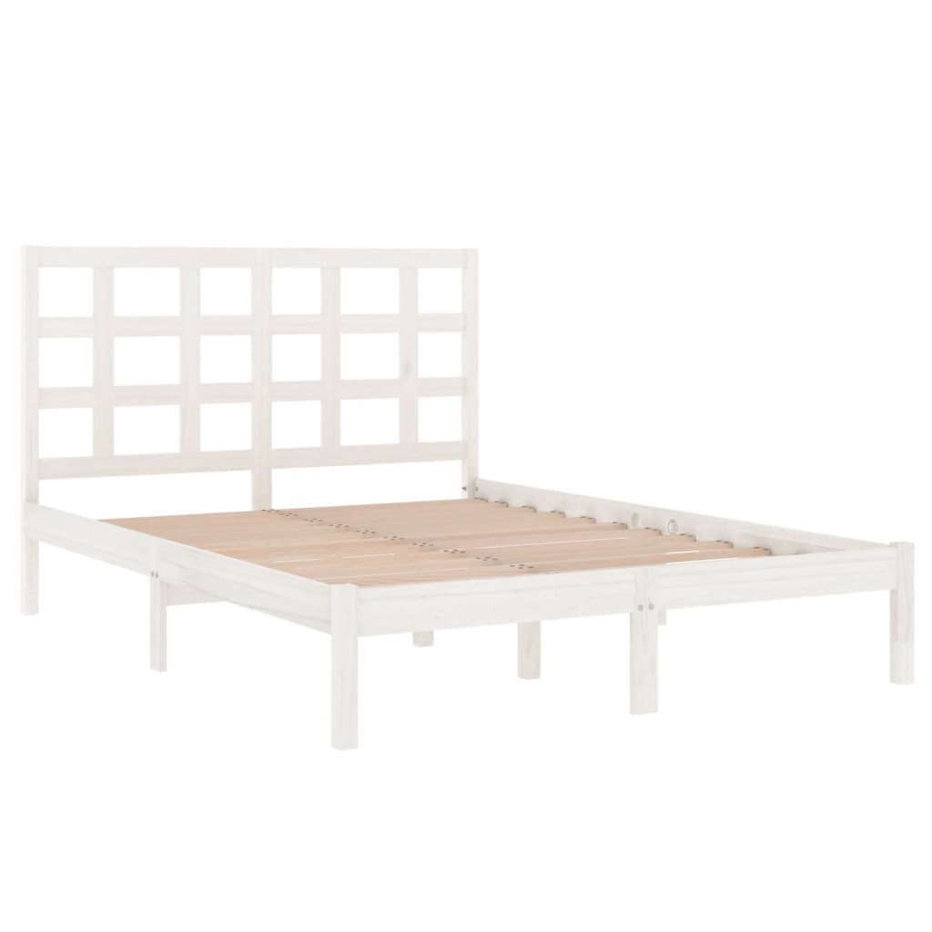 vidaXL Bed Frame without Mattress White 180x200 cm Super King Solid Wood