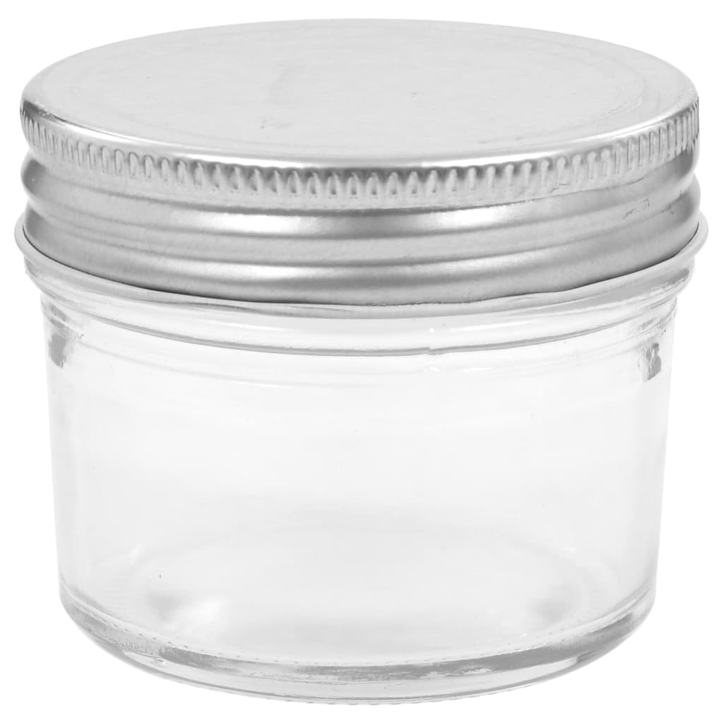 vidaXL Glass Jam Jars with Silver Lids 24 pcs 110 ml