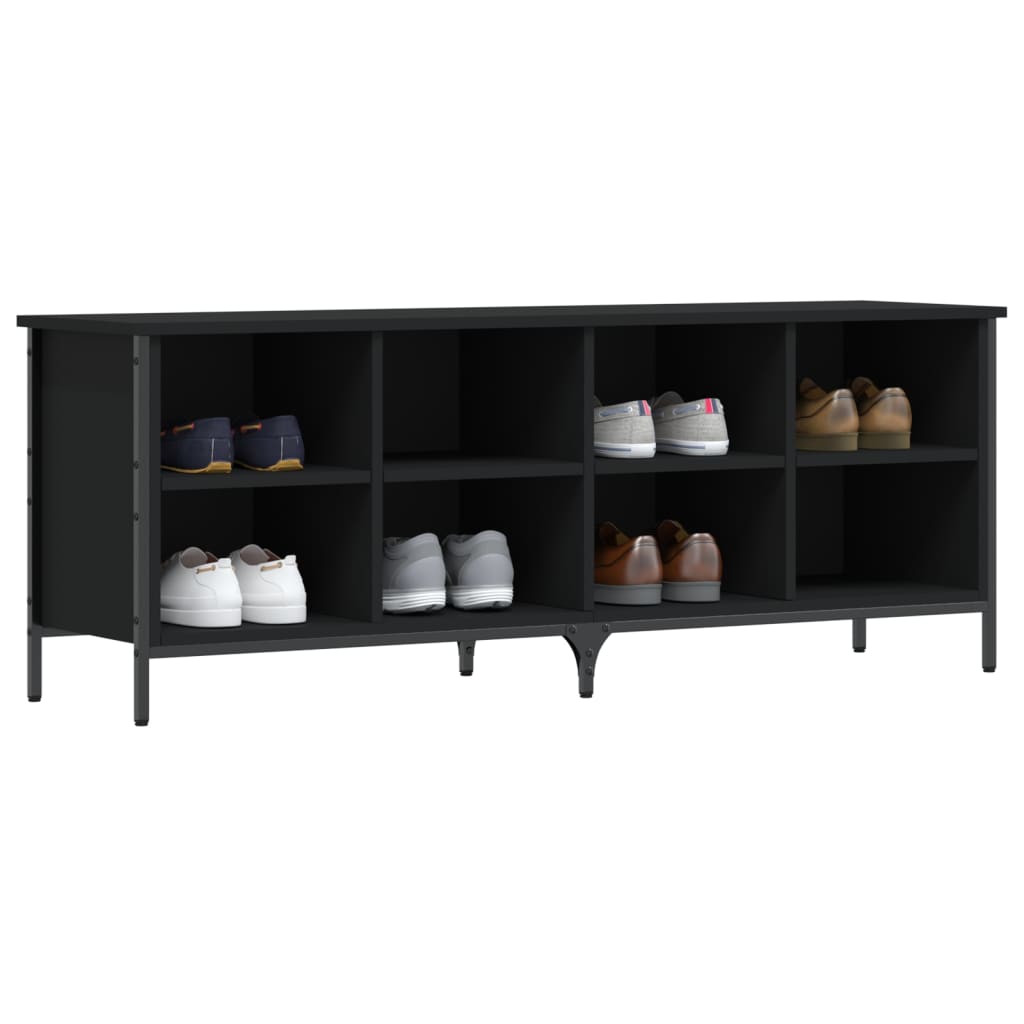 vidaXL Shoe Cabinet Black 131x35x50 cm Engineered Wood