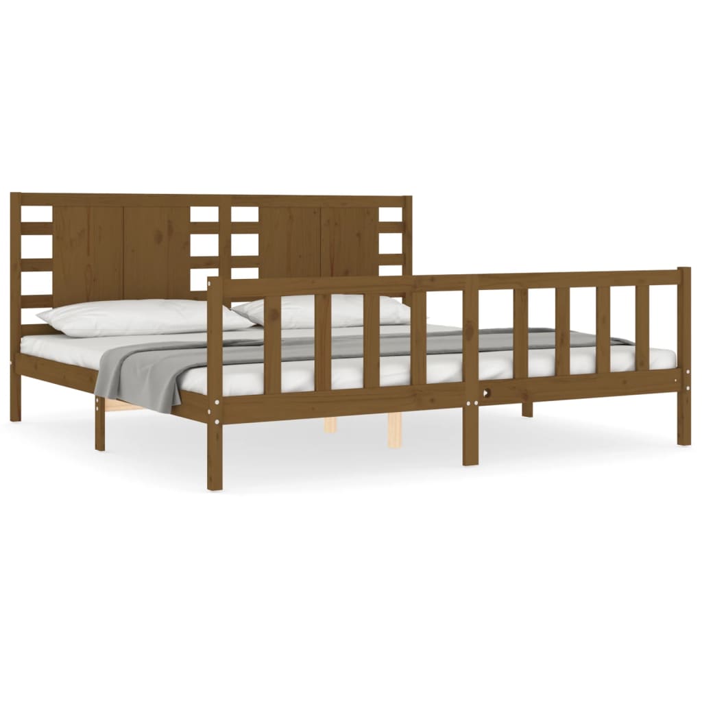 vidaXL Bed Frame without Mattress Honey Brown 200x200 cm Solid Wood Pine