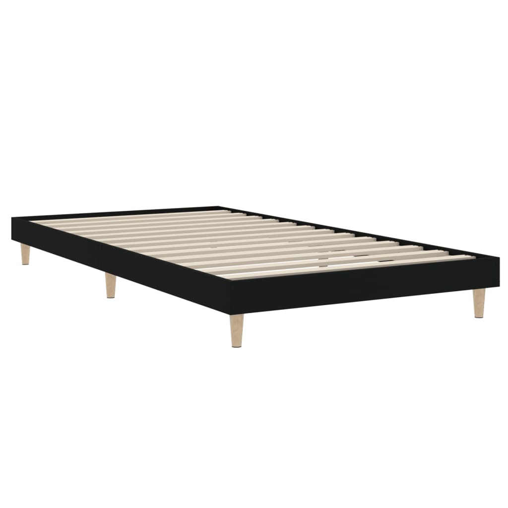 vidaXL Bed Frame without Mattress Black 90x200 cm Engineered Wood