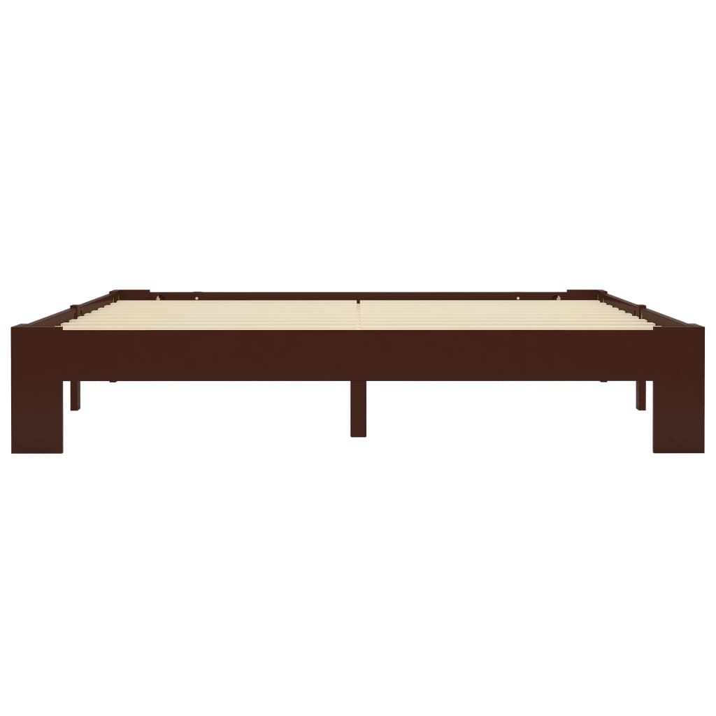 vidaXL Bed Frame without Mattress Dark Brown Solid Pine Wood 160x200 cm