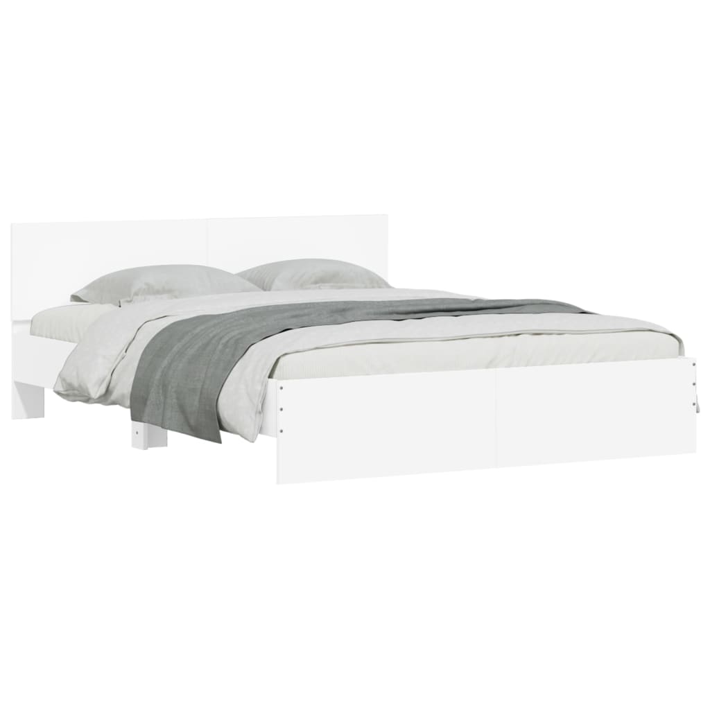 vidaXL Bed Frame without Mattress White 150x200 cm King Size