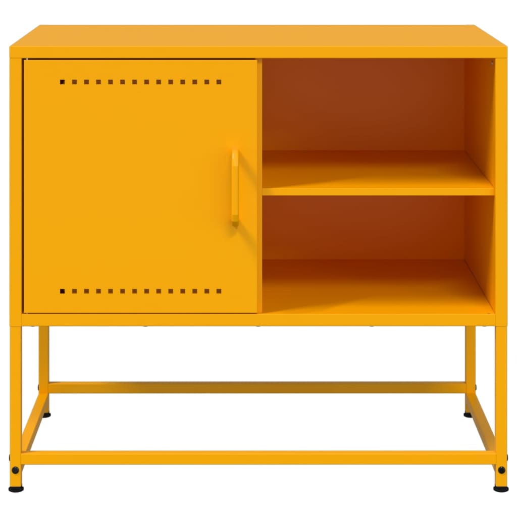 vidaXL TV Cabinet Mustard Yellow 68x39x60.5 cm Steel