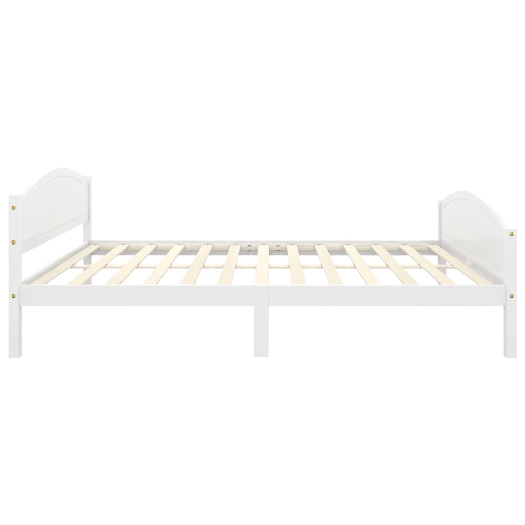 vidaXL Bed Frame without Mattress White Solid Pine Wood 140x200 cm