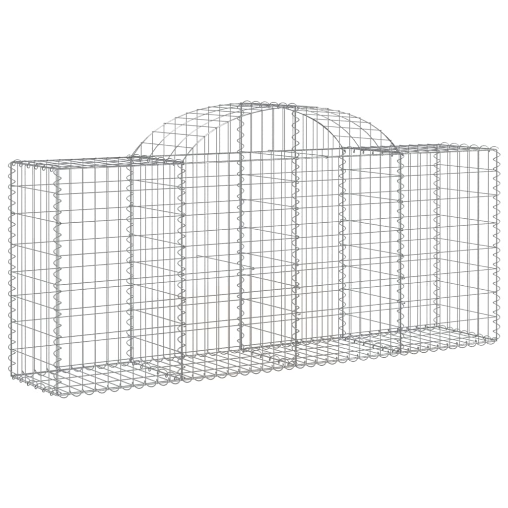 vidaXL Arched Gabion Baskets 40 pcs 200x50x80/100 cm Galvanised Iron