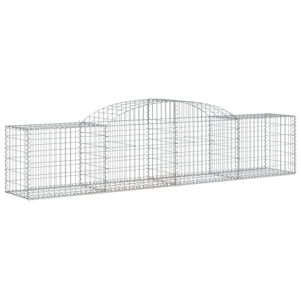 vidaXL Arched Gabion Baskets 7 pcs 300x50x60/80 cm Galvanised Iron