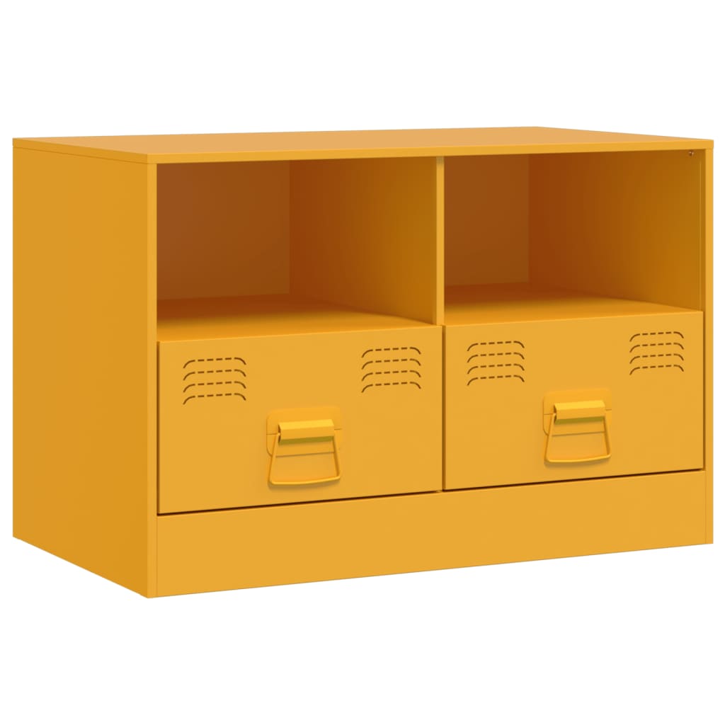 vidaXL TV Cabinet Mustard Yellow 67x39x44 cm Steel