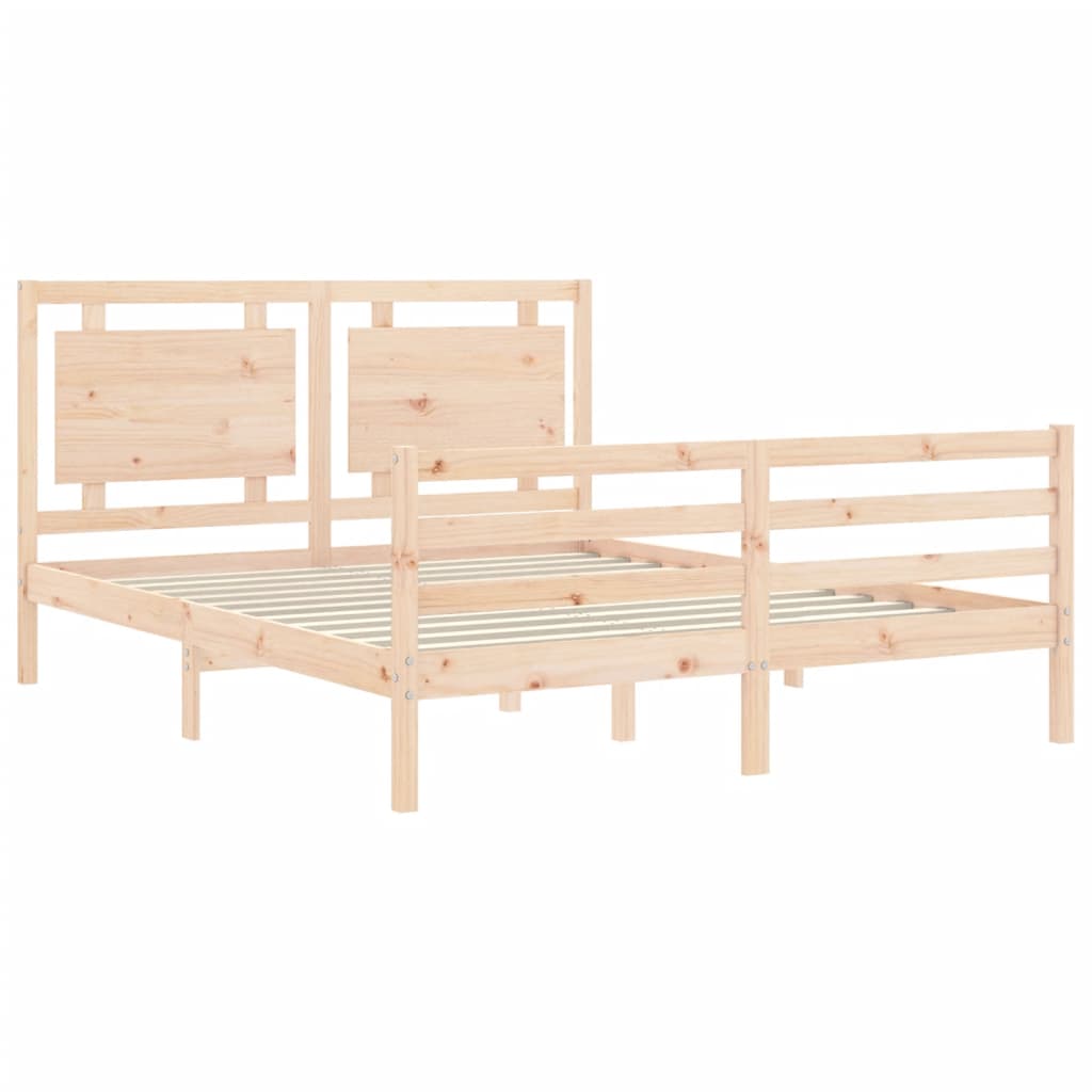 vidaXL Bed Frame without Mattress King Size Solid Wood