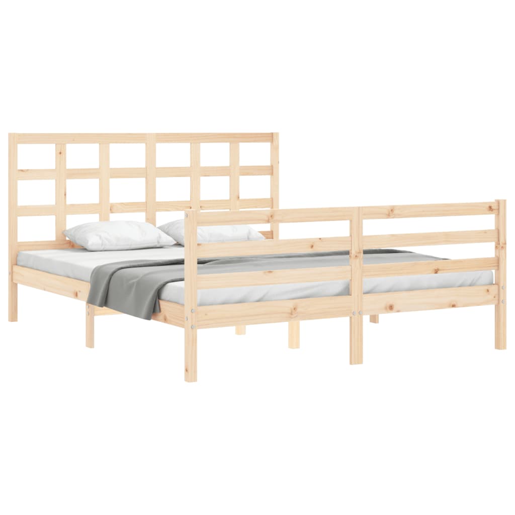 vidaXL Bed Frame without Mattress King Size Solid Wood