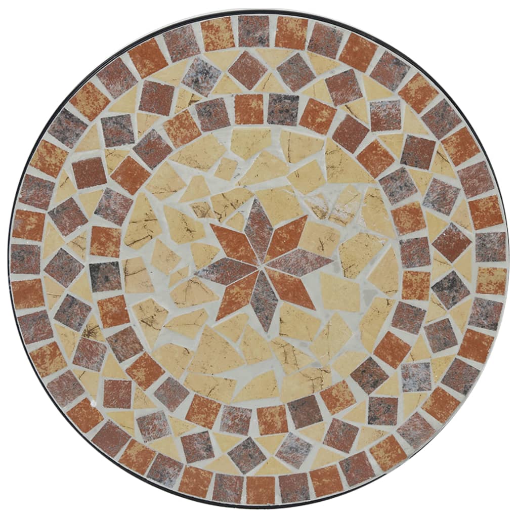 vidaXL Mosaic Bistro Table Terracotta and White Ø50x70 cm Ceramic