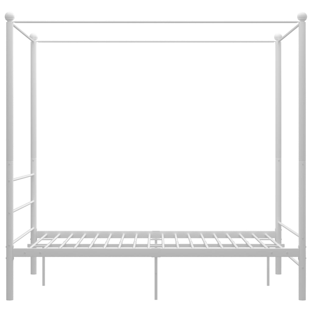 vidaXL Bed Frame with Canopy without Mattress White 140x200 cm Metal