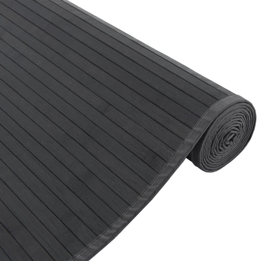 vidaXL Rug Rectangular Black80x400 cm Bamboo