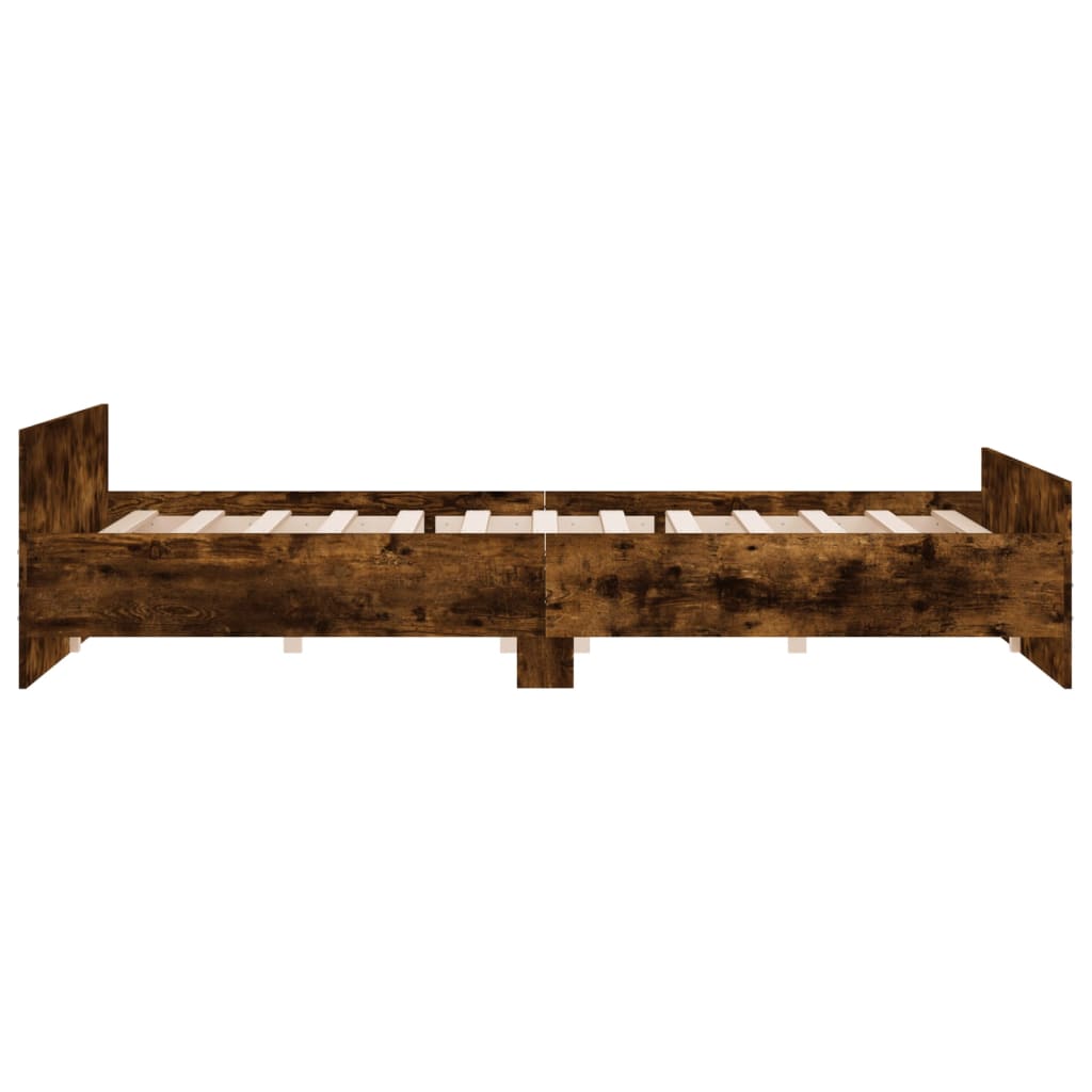 vidaXL Bed Frame without Mattress Smoked Oak 180x200 cm Super King