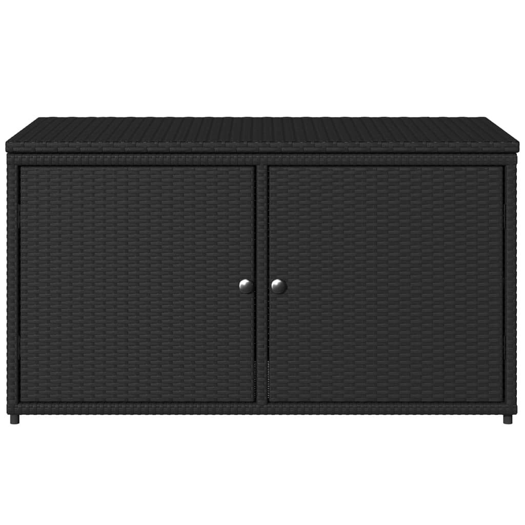 vidaXL Garden Storage Cabinet Black 110x55x60.5 cm Poly Rattan