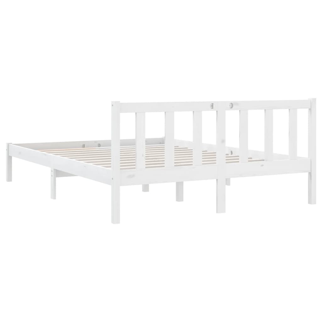 vidaXL Bed Frame without Mattress White Solid Wood 140x190 cm