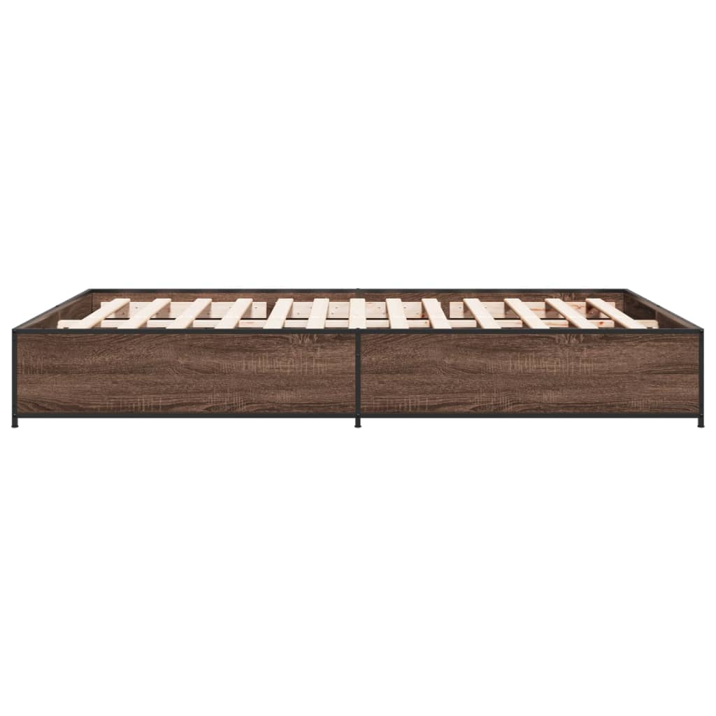 vidaXL Bed Frame without Mattress Brown Oak 140x200 cm